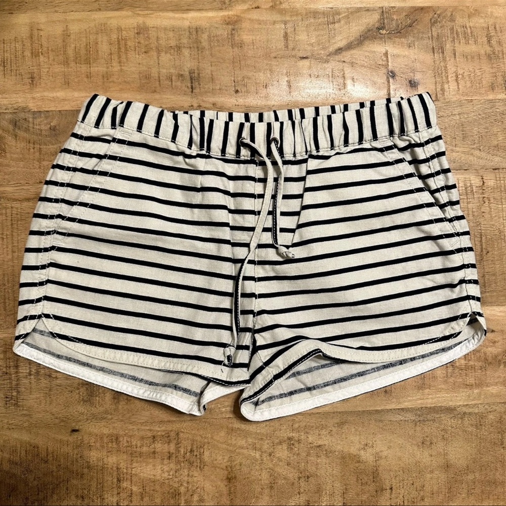 J. Crew Striped Athletic Shorts in Black and Cream